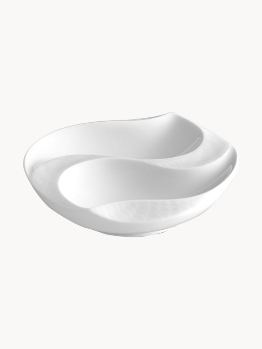 Handmade Porcelain Serving Bowl Wellenspiel Relief