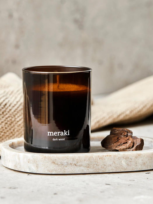 Scented Candle Dark Wood Nutmeg Clove & Amber