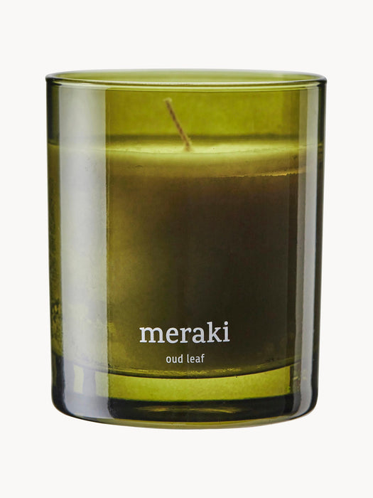 Scented Candle Oud Leaf Geranium Rose Sandalwood