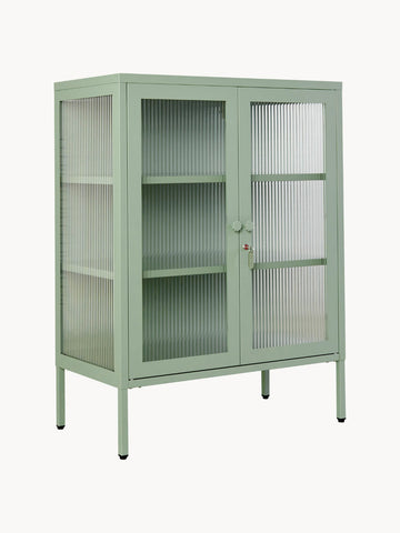 Metal Display Cabinet The Mixer with Ribbed Glass
