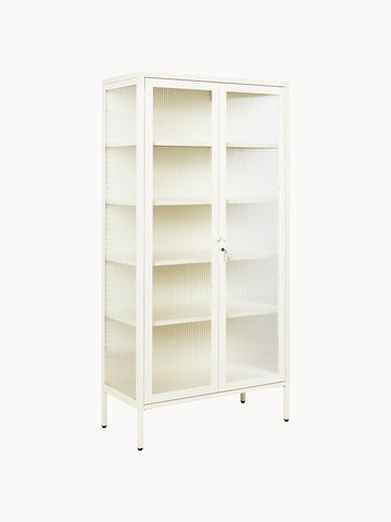 Metal Display Cabinet The Collector with Ribbed Glass