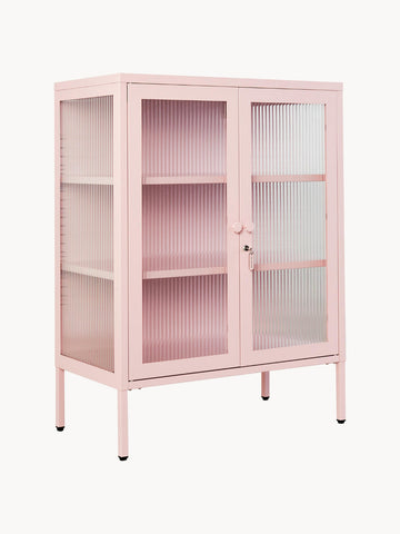 Metal Display Cabinet The Mixer with Ribbed Glass