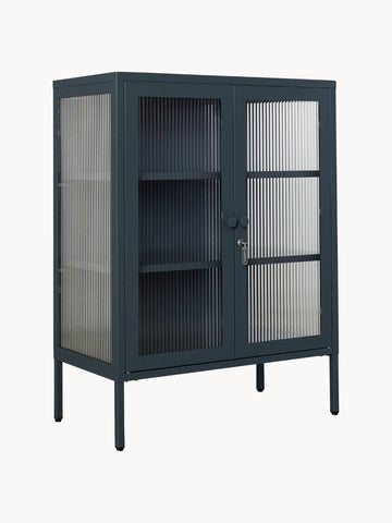 Metal Display Cabinet The Mixer with Ribbed Glass