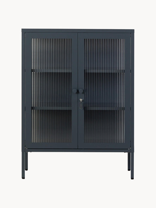 Metal Display Cabinet The Mixer with Ribbed Glass