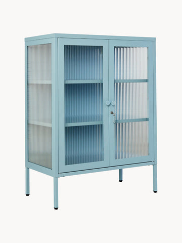Metal Display Cabinet The Mixer with Ribbed Glass