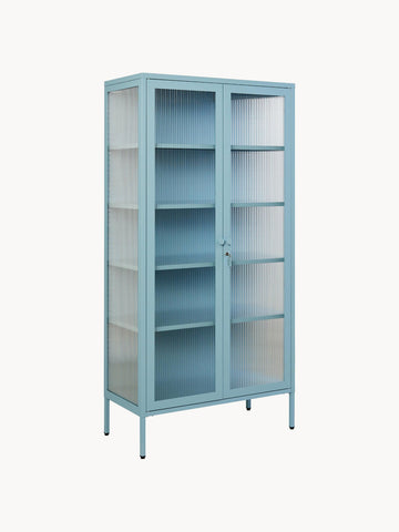 Metal Display Cabinet The Collector with Ribbed Glass
