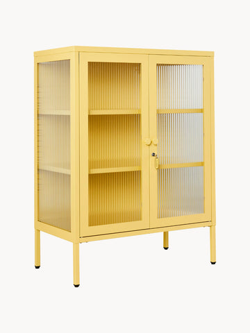 Metal Display Cabinet The Mixer with Ribbed Glass