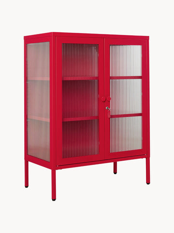 Metal Display Cabinet The Mixer with Ribbed Glass