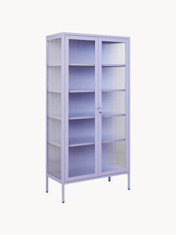 Metal Display Cabinet The Collector with Ribbed Glass