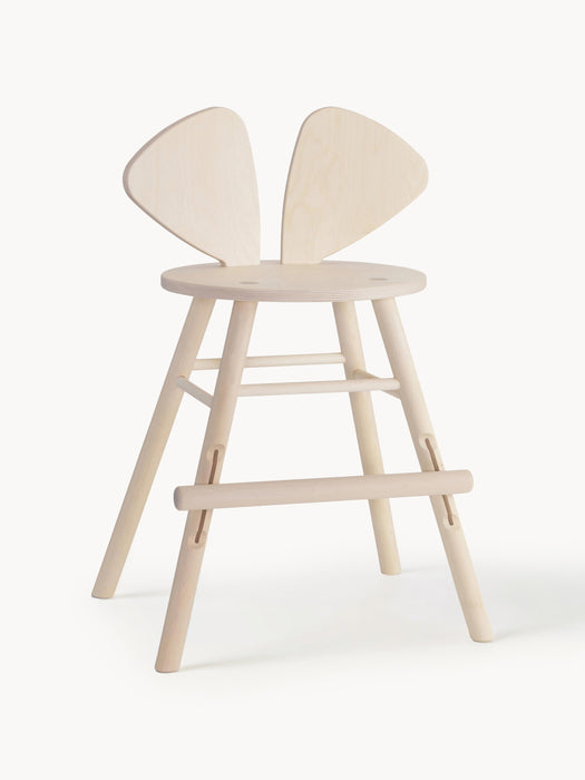 Kids Oak Wood High Chair Mouse Junior