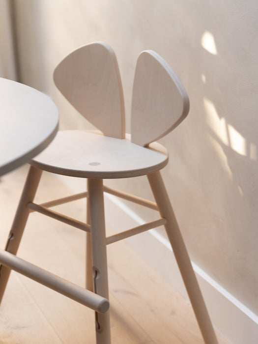 Kids Oak Wood High Chair Mouse Junior