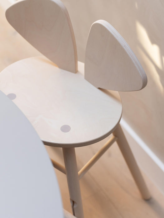 Kids Oak Wood High Chair Mouse Junior