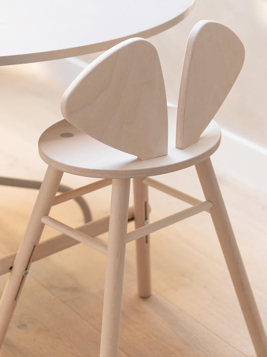Kids Oak Wood High Chair Mouse Junior
