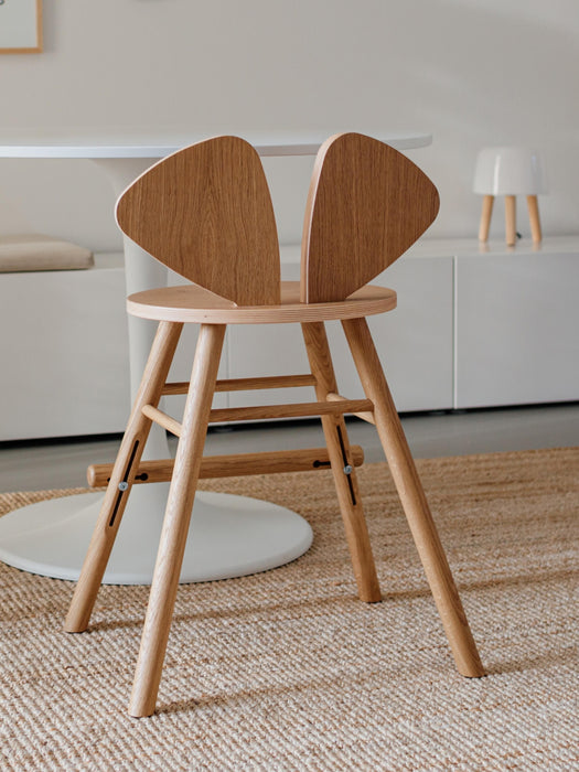Kids Oak Wood High Chair Mouse Junior