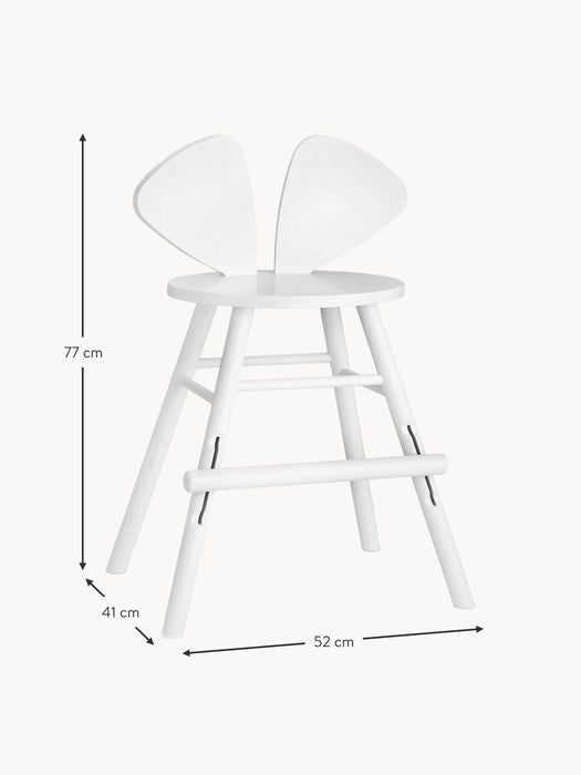 Kids Oak Wood High Chair Mouse Junior