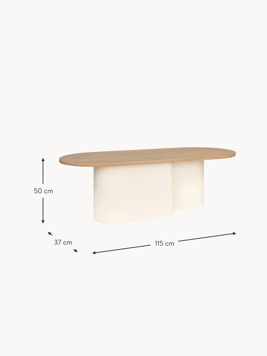 Oval Wooden Coffee Table Looi