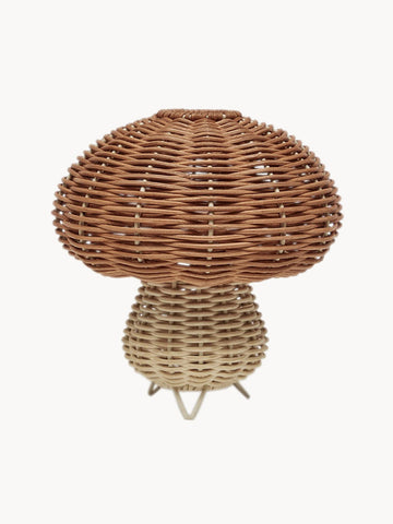Handmade Rattan Mobile Table Lamp Mushroom