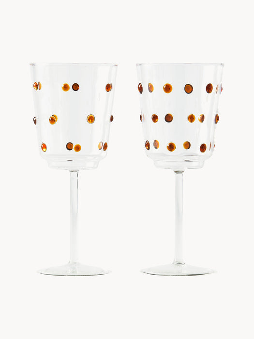 Nob Mouth-Blown Borosilicate Wine Glasses, Set of 2