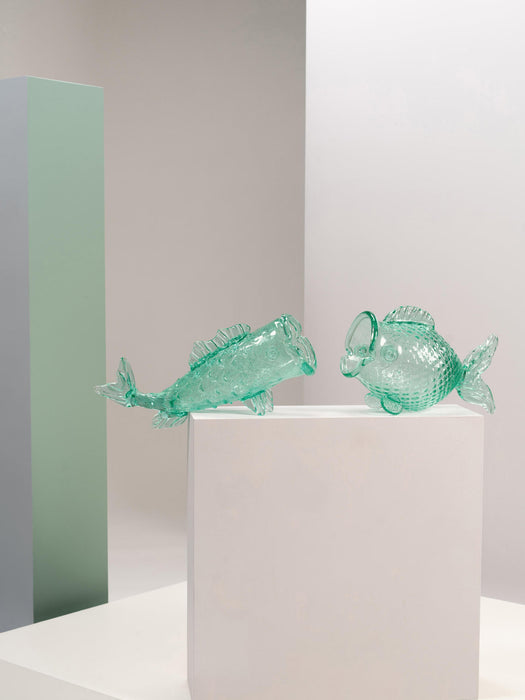 Fish Mouth-Blown Glass Storage Jar