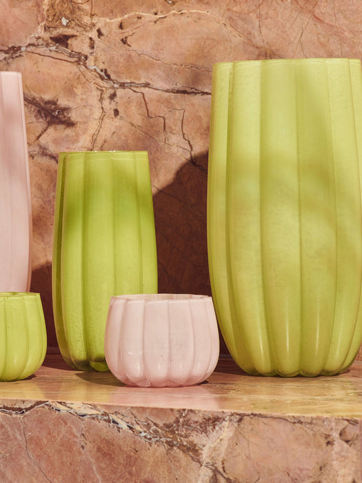Melon Mouth-Blown Glass Tealight Holder