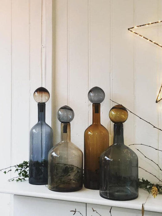 Bubbles Mouth-Blown Decorative Bottles, Set of 4