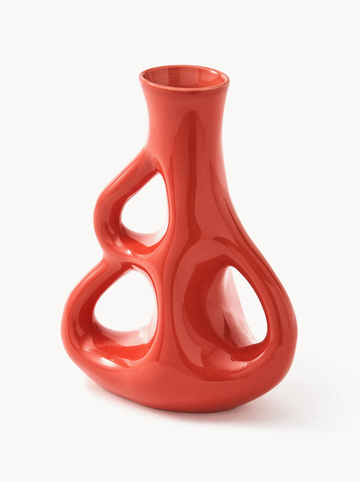 Three Ears Ceramic Vase, H 21 cm