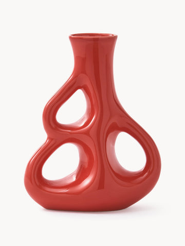 Three Ears Ceramic Vase, H 21 cm