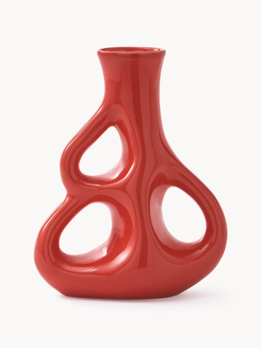 Three Ears Ceramic Vase, H 21 cm