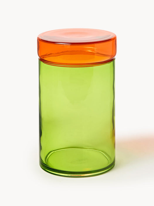 Multi Mouth-Blown Glass Storage Jars, Set of 3
