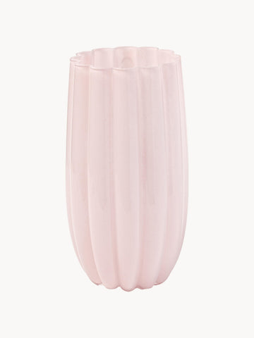 Melon Mouth-Blown Glass Vase, H 38 cm
