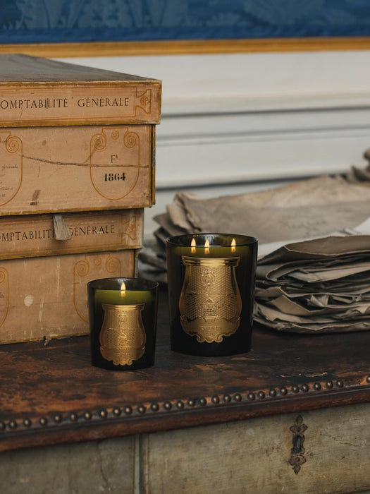 Handmade Scented Three-Wick Candle Cyrnos Black Fig Cedarwood Lavender Pine