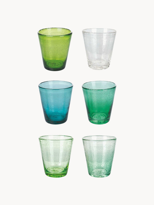 Mouth-Blown Tumblers Cancun with Air Bubbles Set of 6