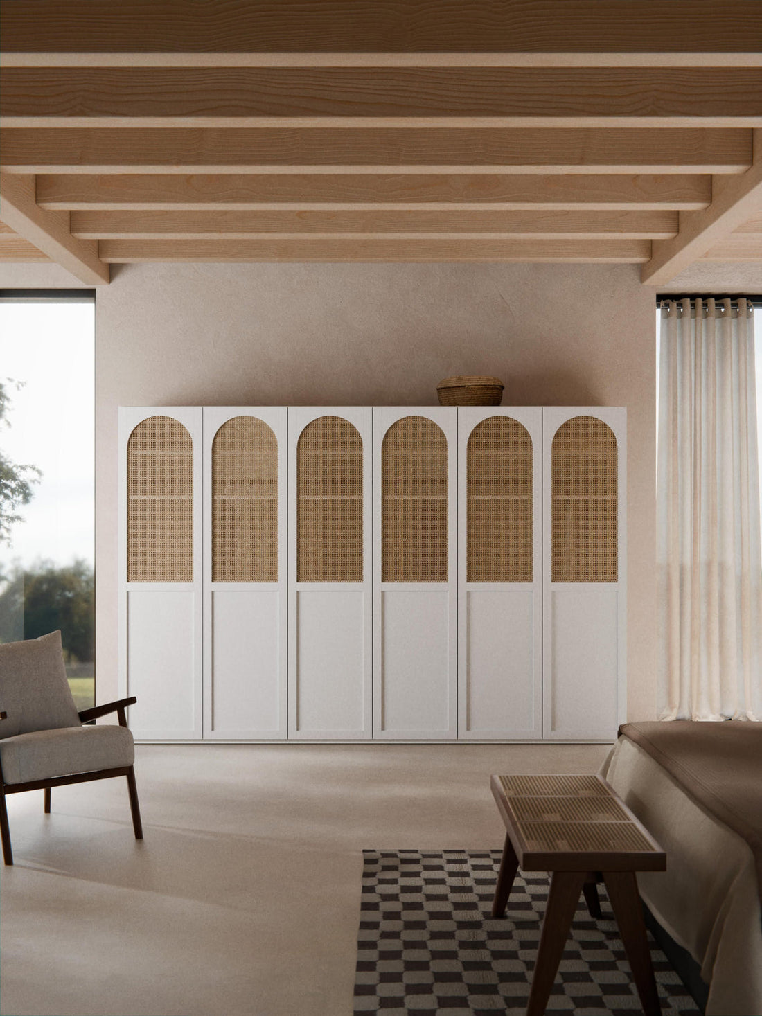 Jeanne Modular Hinged Door Wardrobe, 300 cm Wide, in various sizes