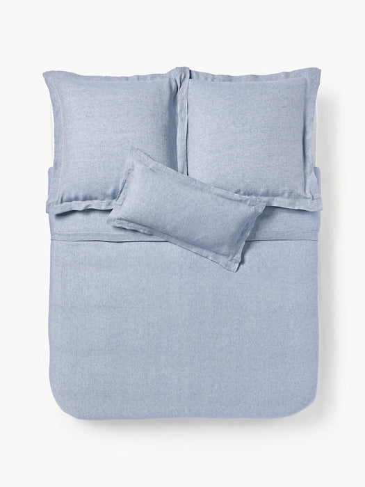 Linna Linen Duvet Cover with Oxford Border