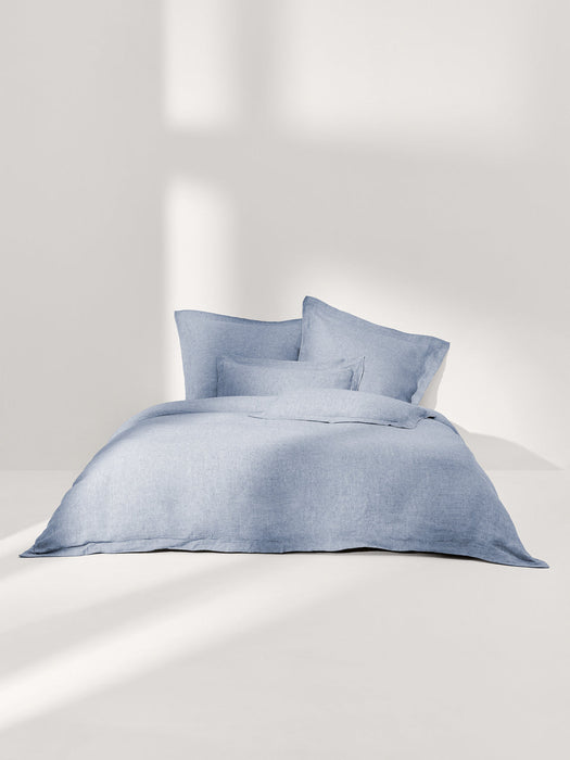 Linna Linen Duvet Cover with Oxford Border