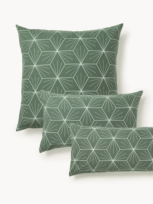 Reversible Cotton Pillowcase Ilda with Geometric Print
