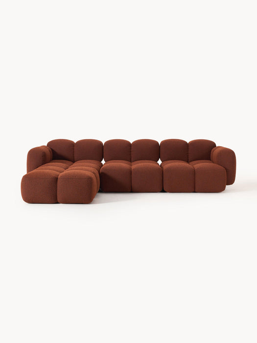 Tayla Bouclé Modular Sofa (4-seater) with Ottoman (left/right)