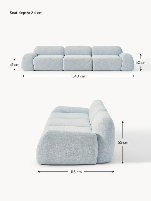 Modular Boucl Sofa Wolke 4-seater