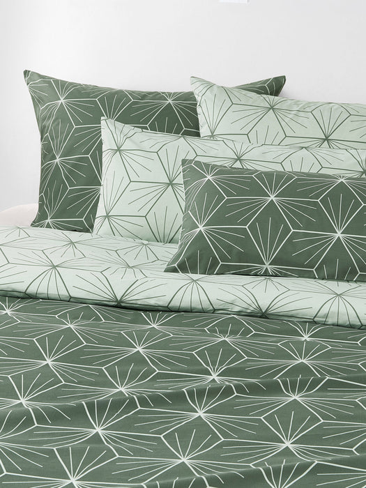 Reversible Cotton Duvet Cover Ilda with Geometric Print