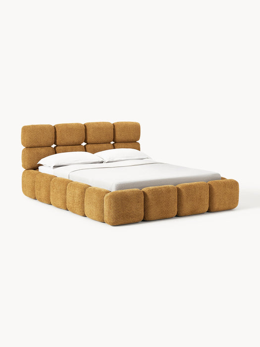 Upholstered Teddy Boucl Bed Tayla with Storage Space