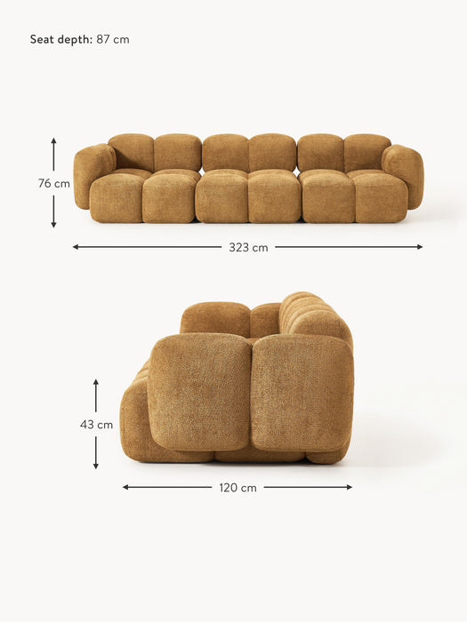 Modular Teddy-Boucl Sofa Tayla 4-seater