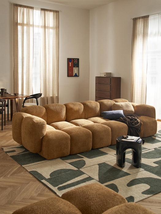 Modular Teddy-Boucl Sofa Tayla 4-seater