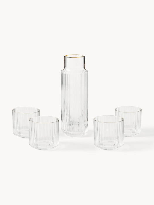 Aleo Mouth-Blown Carafe with Tumblers, Set of 5