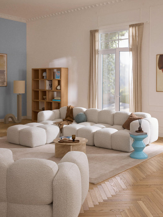 Boucl Modular Sofa Tayla 4-seater with Ottoman leftright