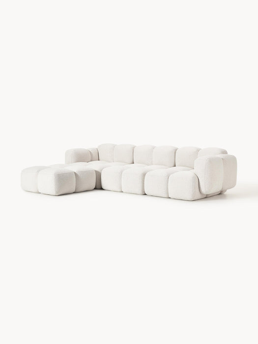 Tayla Bouclé Modular Sofa (4-seater) with Ottoman (left/right)