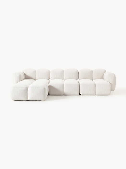 Tayla Bouclé Modular Sofa (4-seater) with Ottoman (left/right)