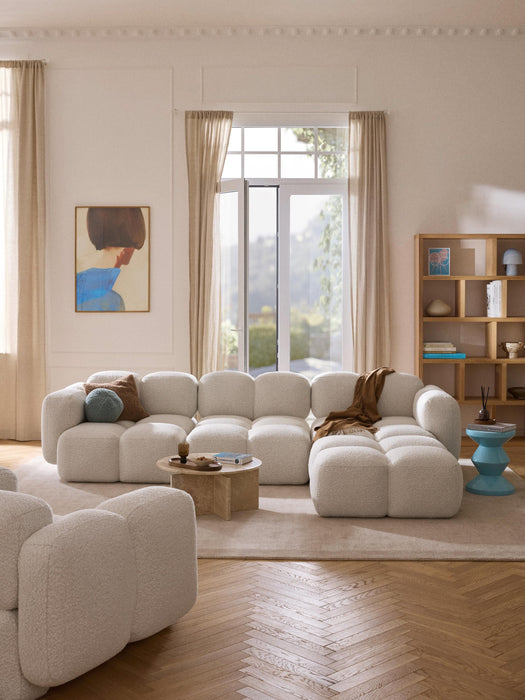 Boucl Modular Sofa Tayla 4-seater with Ottoman leftright