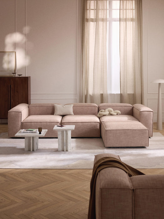Linen Blend Modular Sofa Lennon 4-seater with ottoman leftright