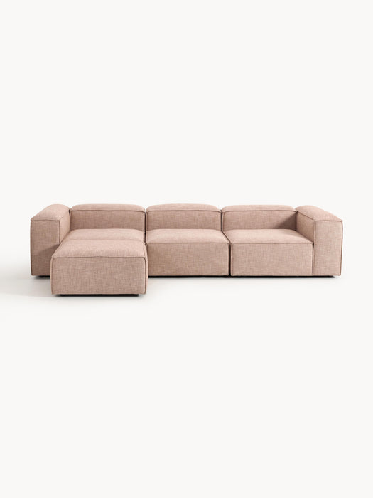 Linen Blend Modular Sofa Lennon 4-seater with ottoman leftright