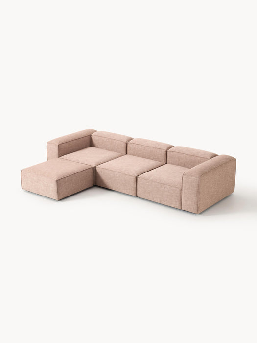 Linen Blend Modular Sofa Lennon 4-seater with ottoman leftright